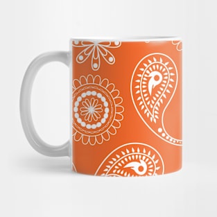 Mandala Pattern Orange and White Halloween Fall Autumn Season Mug